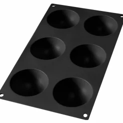 6stk Semi-sphere Svart Silikon