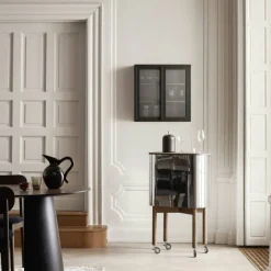 Store vegghengt vitrineskap 60 x 60 cm, slate grey