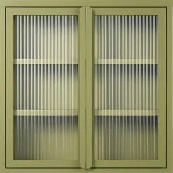 Store vegghengt vitrineskap 60 x 60 cm, moss green
