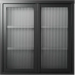 Store vegghengt vitrineskap 60 x 60 cm, pebble grey