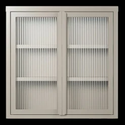 Store vegghengt vitrineskap 60 x 60 cm, pebble grey