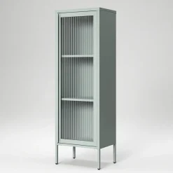 Store vitrineskap 50 x 150 cm, antrasitt