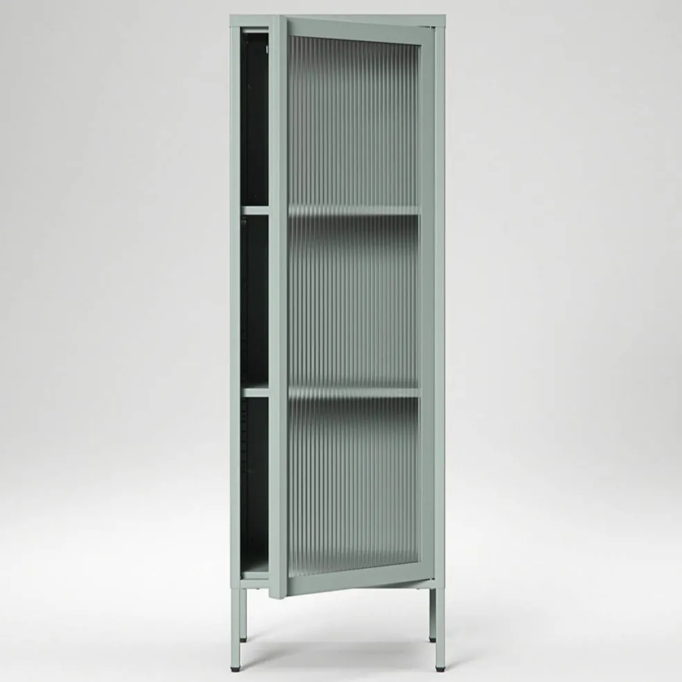 Store vitrineskap 50 x 150 cm, bordeaux