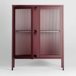 Store vitrineskap 90 x 110 cm, bordeaux