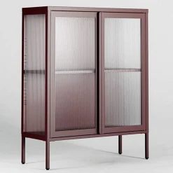 Store vitrineskap 90 x 110 cm, bordeaux