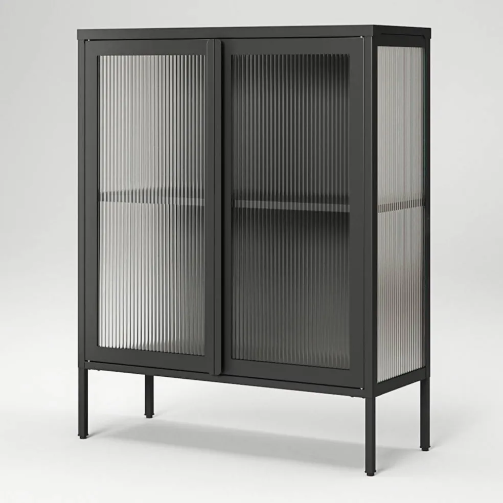 Store vitrineskap 90 x 110 cm, bordeaux