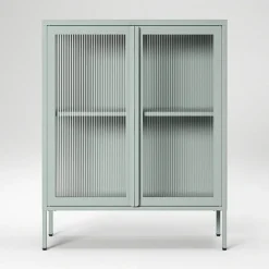 Store vitrineskap 90 x 110 cm, moss green