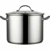 Stor Gryte 10 liter Rustfritt med Glasslokk