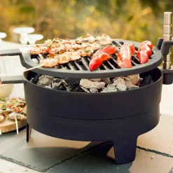 Støpejerns bordgrill, svart