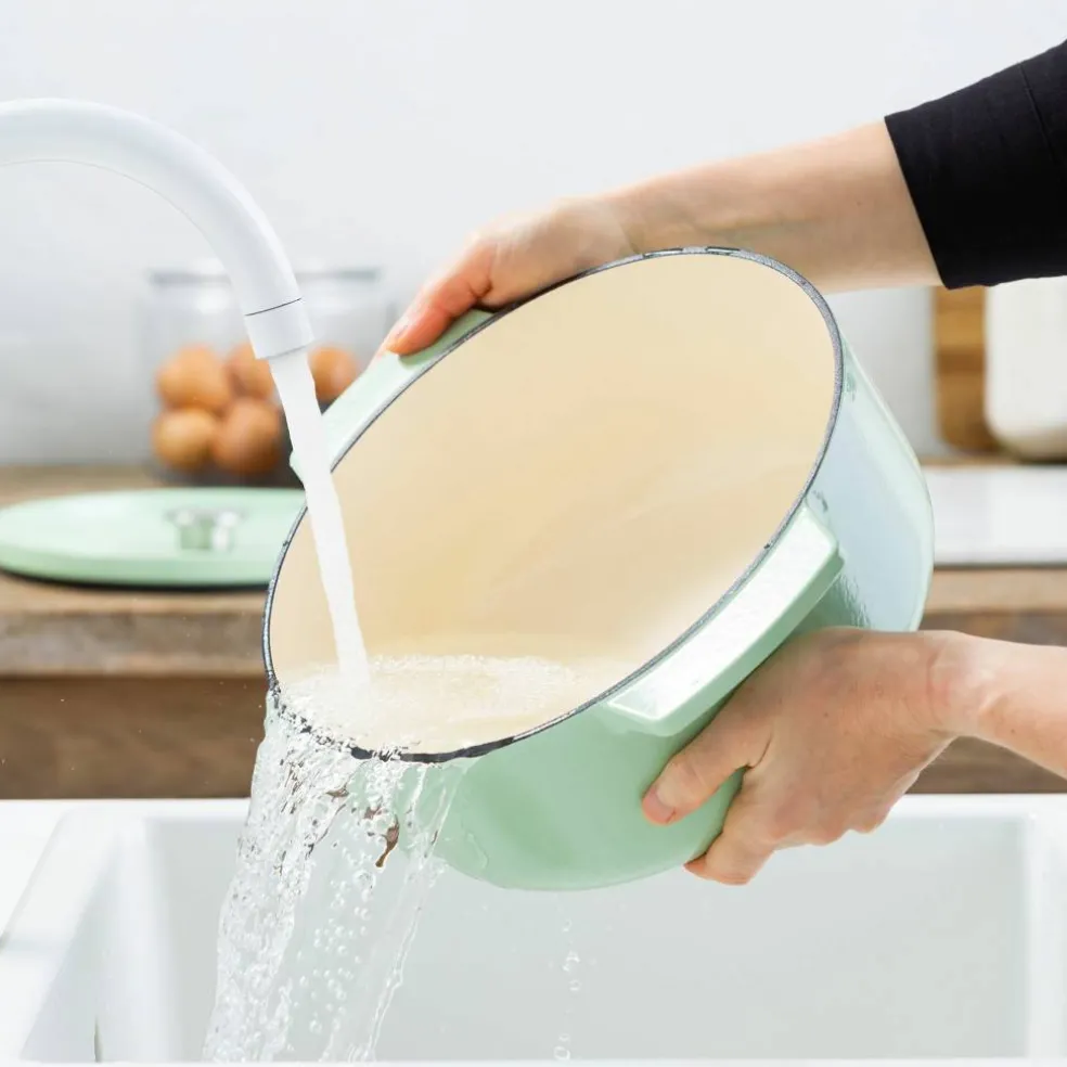 Støpejernsgryte 26 cm/5,2 liter, almond cream