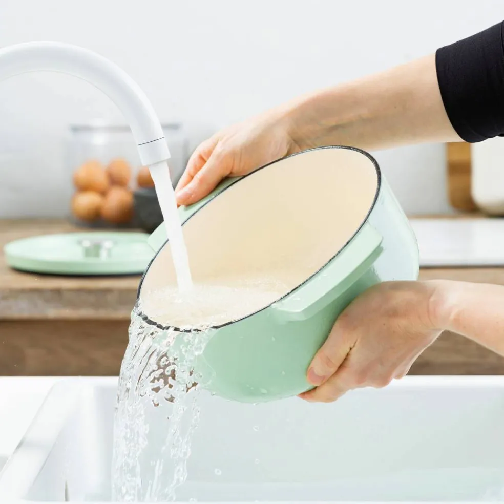 Støpejernsgryte 22 cm/3,3 liter, pistachio