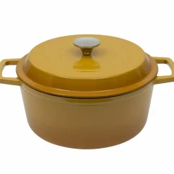 Støpejernsgryte 5 liter, gul