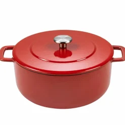 Støpejernsgryte med lokk 24 cm / 3,8 liter, cherry