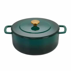 Støpejernsgryte med lokk 24 cm / 3,8 liter, grønn