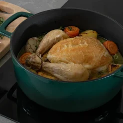 Støpejernsgryte med lokk 24 cm / 3,8 liter, grønn