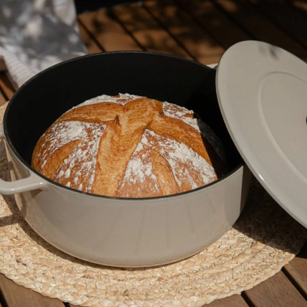 Støpejernsgryte med lokk 24 cm / 3,8 liter, grønn