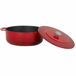 Støpejernsgryte med lokk 28 cm / 5,3 liter, cherry
