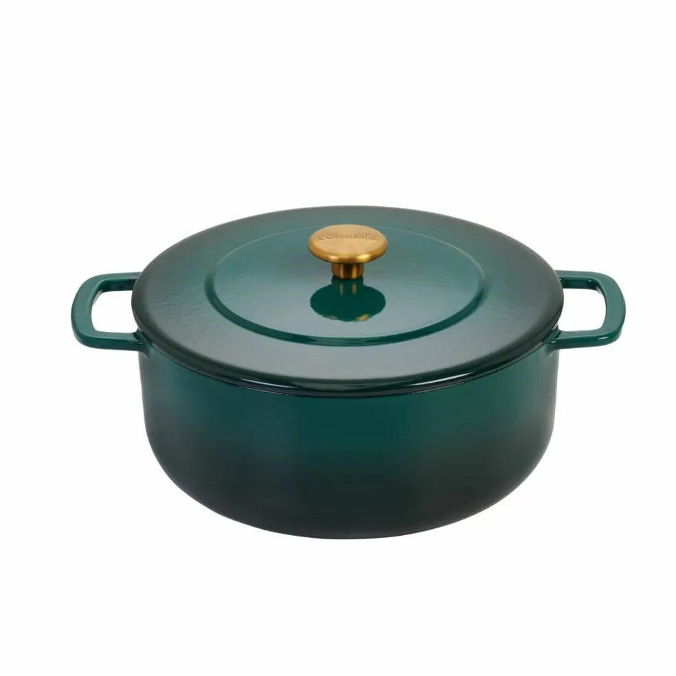 Støpejernsgryte med lokk 28 cm / 5,3 liter, grønn