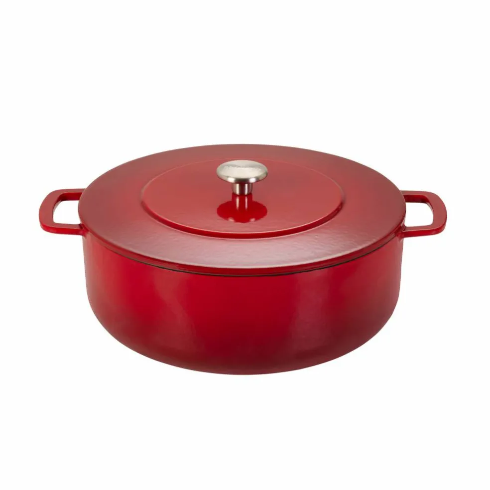 Støpejernsgryte med lokk 28 cm / 5,3 liter, grønn