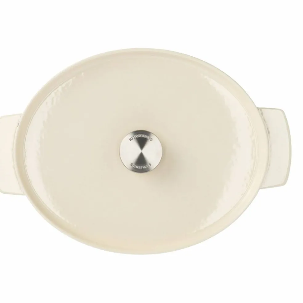 Støpejernsgryte oval 30 cm/5,6 liter, almond cream