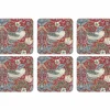 Strawberry Thief Brun Glassunderlag 6-pack