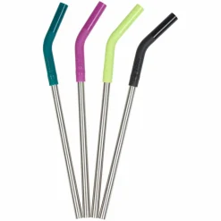 Sugerør i rustfritt stål, 4 pk, Multi Color