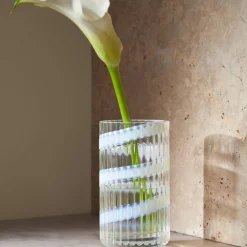 Swirl vase 25 cm, hvit