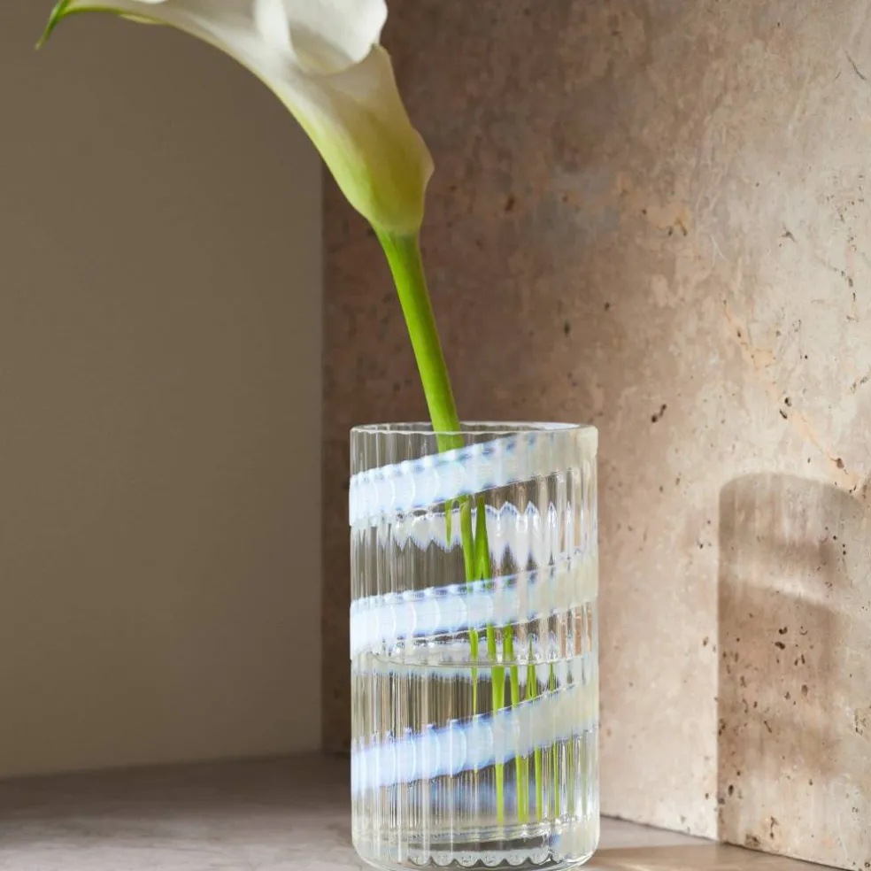 Swirl vase 25 cm, hvit