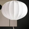 Taklampe, oval kule, 40 cm, hvit