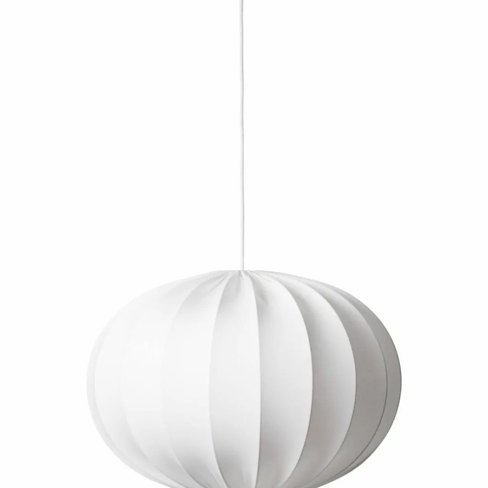 Taklampe, oval kule, 65 cm, hvit