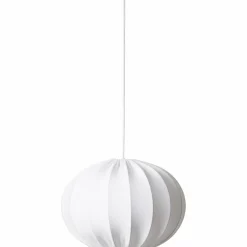 Taklampe, oval kule, 65 cm, hvit