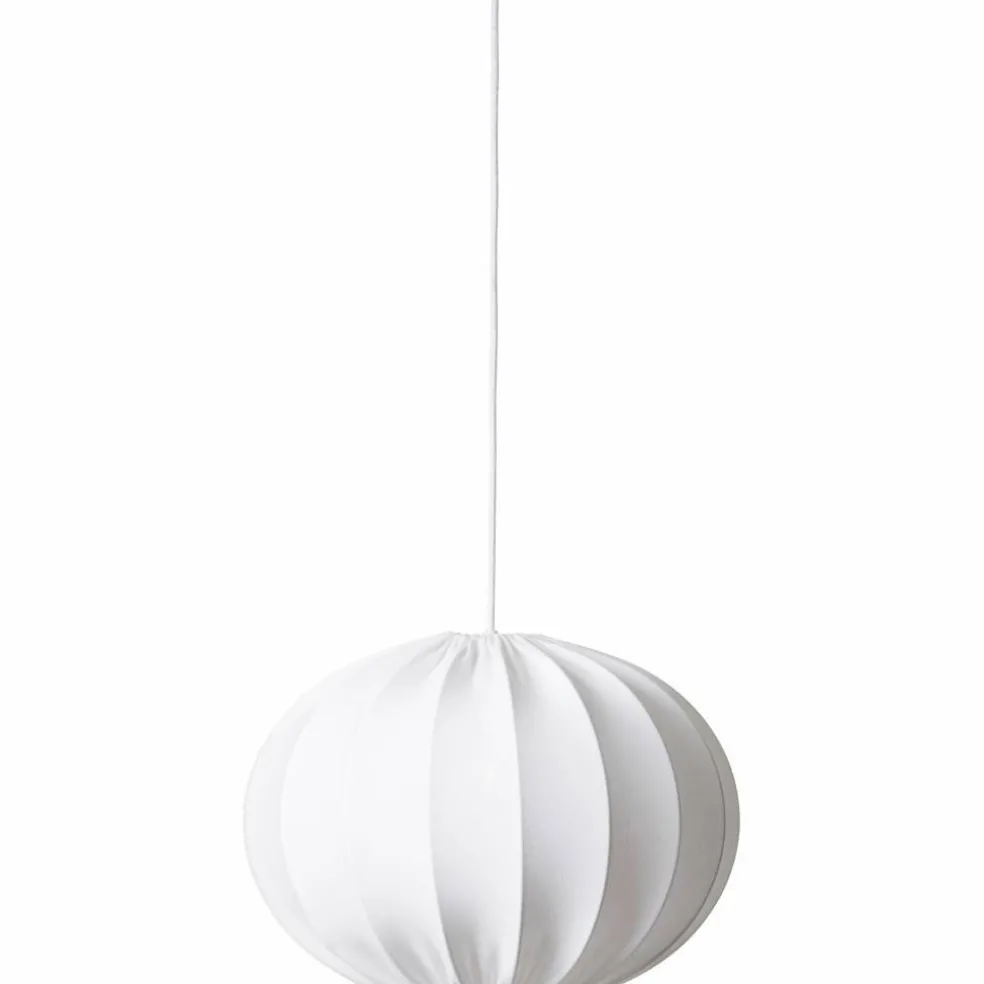Taklampe, oval kule, 65 cm, hvit
