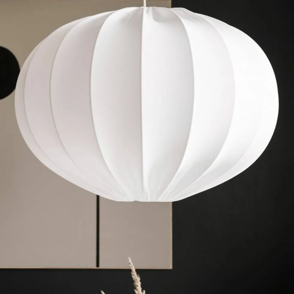Taklampe, oval kule, 65 cm, hvit