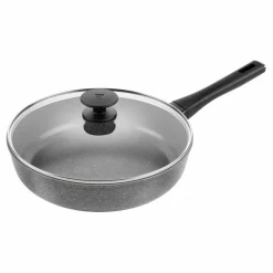 Terreno Plus traktørpanne med glasslokk 28 cm, aluminium