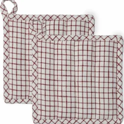 Textiles Garn grytekluter 22 x 22 cm 2-pakning, terrakotta
