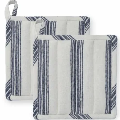 Textiles Garn grytekluter 22 x 22 cm 2-pakning, blå