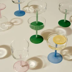 Tint coupéglass 2-pakning, klar/jade/lyseblå