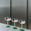 Tint coupéglass 2-pakning, klar/lys jadegrønn/mørk jadegrønn