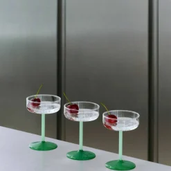 Tint coupéglass 2-pakning, klar/lys jadegrønn/mørk jadegrønn