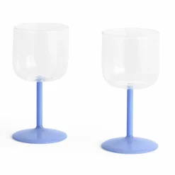 Tint vinglass 2 stk, klar/jade/lyserosa