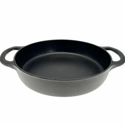 Traktørpanne med glasslokk 32 cm, støpejern