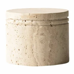Travertine oppbevaringskrukke 11,5 cm
