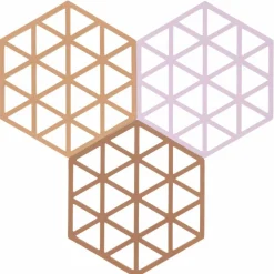 Triangles gryteunderlag 3 stk, lupin/terrakotta