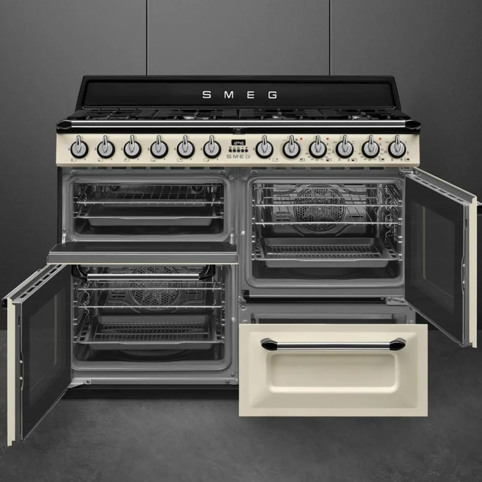 TR4110P1 Victoria gasskomfyr med 3 ovner 110 cm, creme