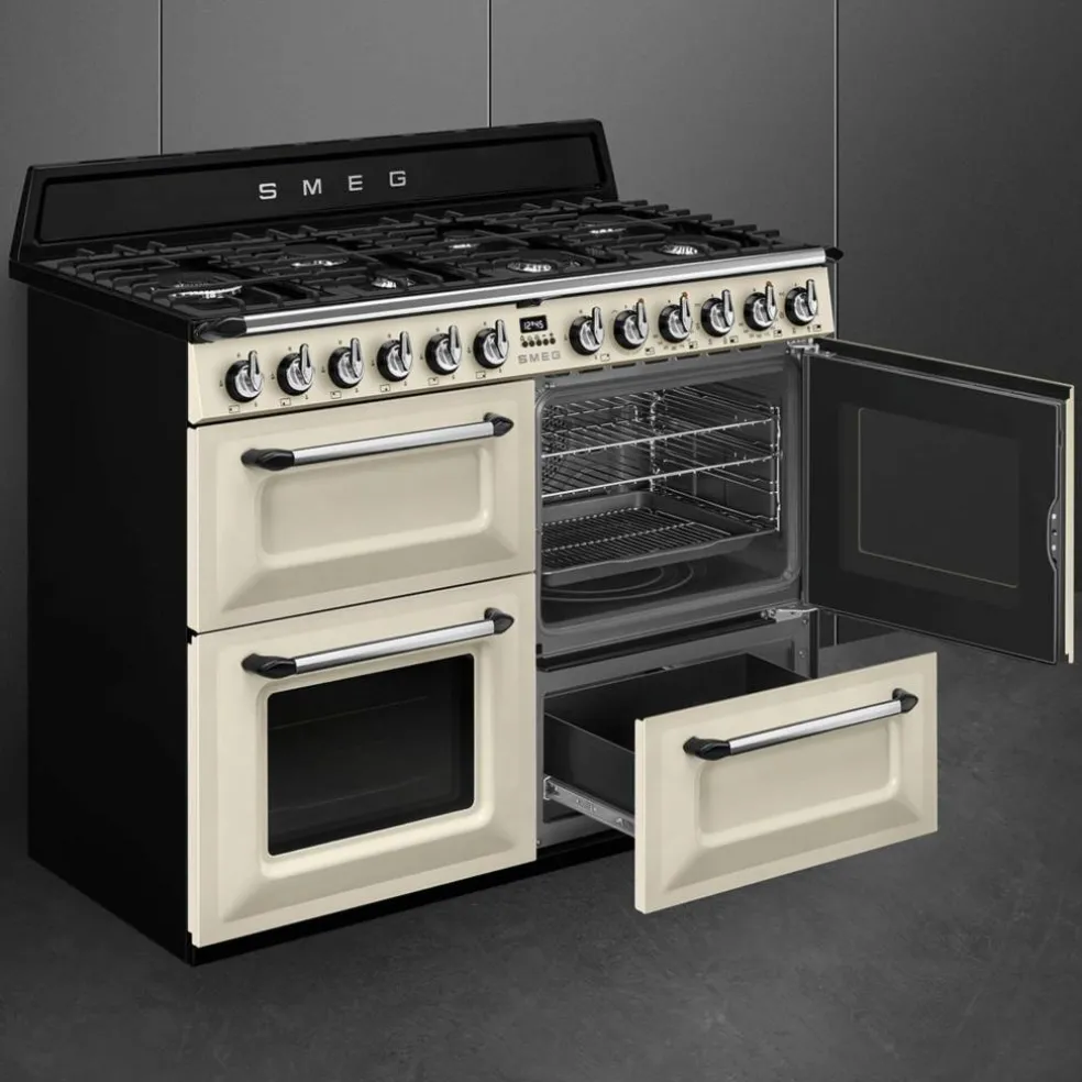 TR4110P1 Victoria gasskomfyr med 3 ovner 110 cm, creme