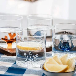 Tumblerglass 4 stk, havstema