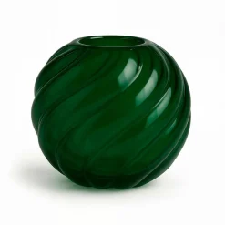 Twist Ball vase 20 cm, forest green