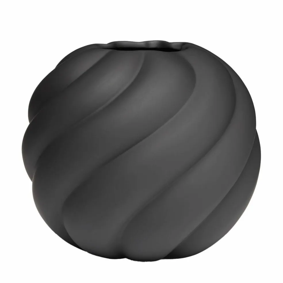 Twist Ball vase 20 cm, svart