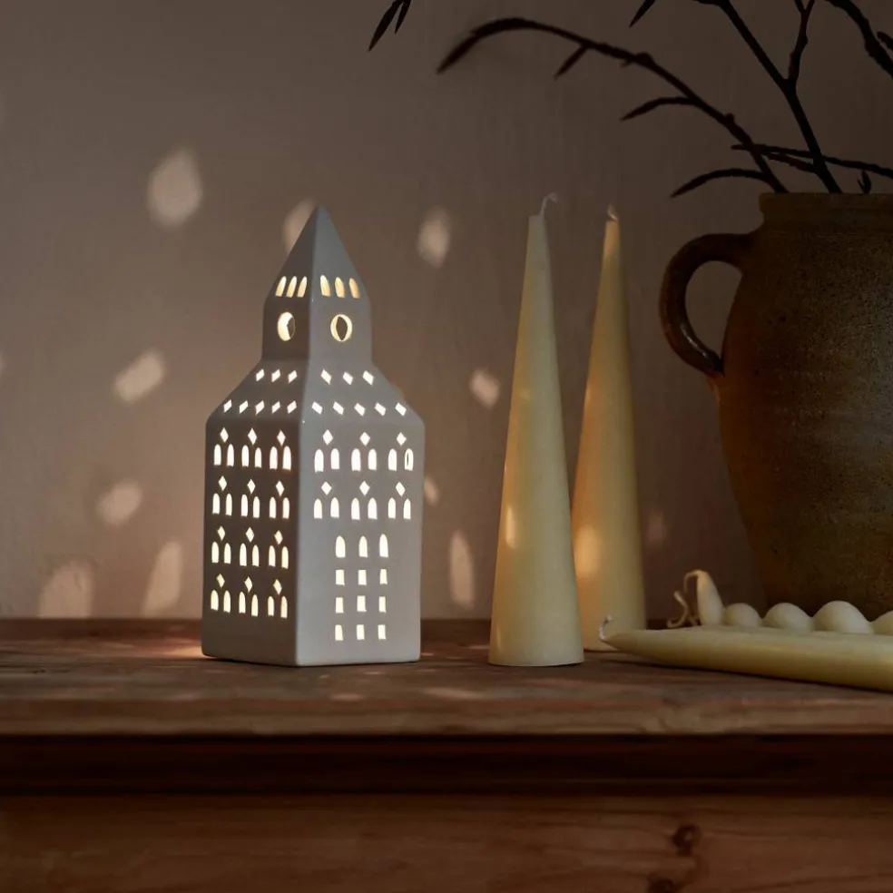 Urbania Church Tower lyslykt 20 cm, hvit