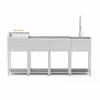 Utekjøkkenpakke C: kullgrill + 2 sidebord + vask, rustfritt stål